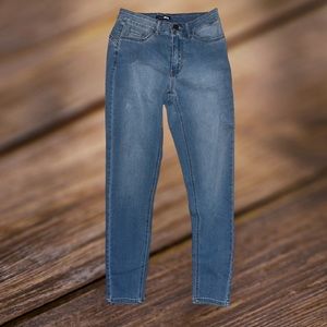 Fashion Nova Womens Light Blue Wash Jeans Denim Stretch High Rise